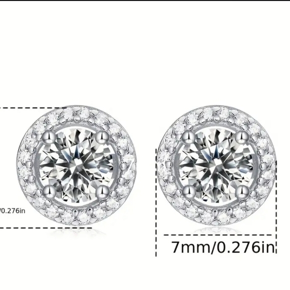 Genuine Moissanite Earrings 18K Gold over Sterling Silver ✨️ 2 Carats - Picture 4 of 8